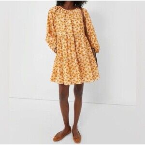NWT Tuckernuck Hyacinth House Burnt Orange Floral Brynn Mini Dress Size Small